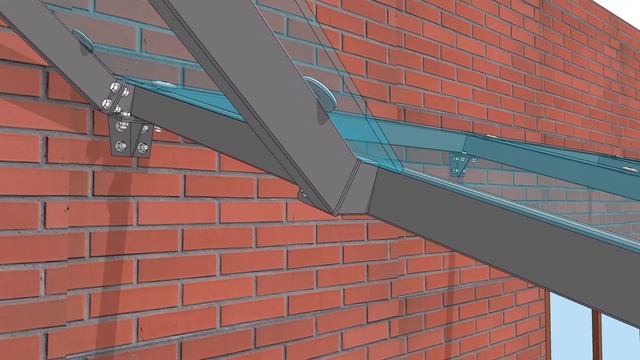 посёлок Поддубное, Калининградская область. Пристенный сборный навес, кровля - триплекс. смотреть онлайн