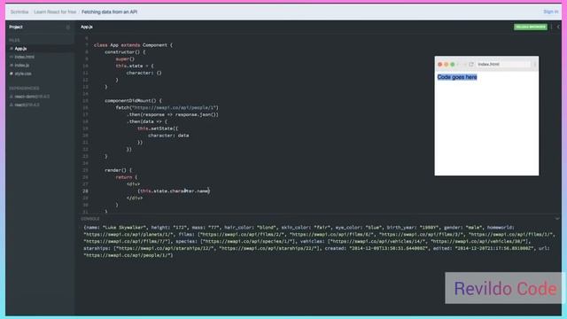 Fetching Data of an API React JS |React JS Course for Beginners | React JS Tutorial | #revildo_cod смотреть онлайн