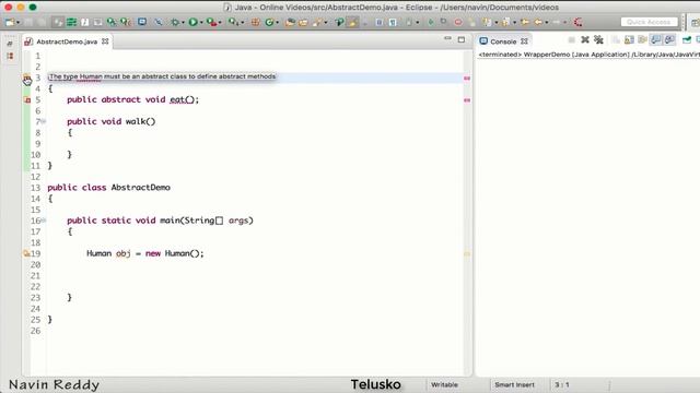 #6.8 Java Tutorial | Abstract Keyword смотреть онлайн