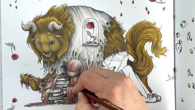 (4/6) Continue coloring in Cute & Creepy Beauty & the Beast | LIVE смотреть онлайн