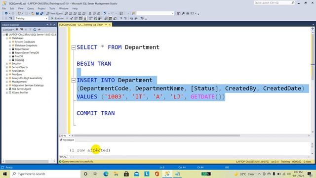 Transaction in SQL. Commit Transaction and Roll Back Transaction in SQL смотреть онлайн