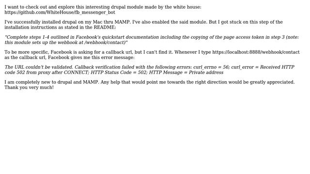 Drupal: Where do I get a webhook url for a facebook messenger bot? смотреть онлайн