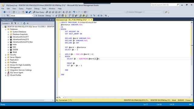 21 Split the word and print in SQL смотреть онлайн