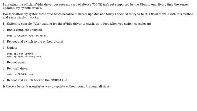 Ubuntu: nVidia driver reset after each kernel update смотреть онлайн