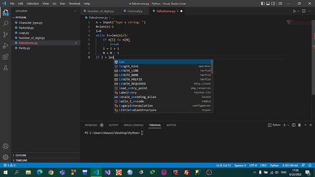 Test if a string is palindrome in Python смотреть онлайн