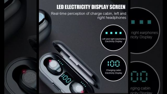 F9 Wireless Bluetooth Earphone IPX7 Waterproof Earbuds LED Display Built In HD Mic Headphone 1469 смотреть онлайн