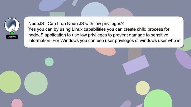 NodeJS : Can I run Node.JS with low privileges? смотреть онлайн