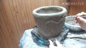 Вазон своими руками❤️  из арт бетона, flowerpot heart.