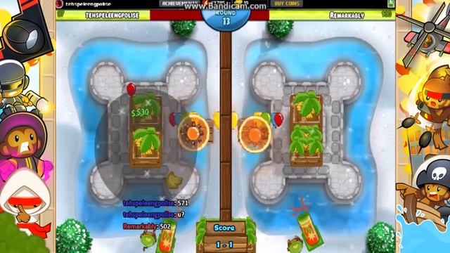 Ep 84 - Remarkably vs tehspeleengpolise - King of the Hill Bloons TD Battles смотреть онлайн