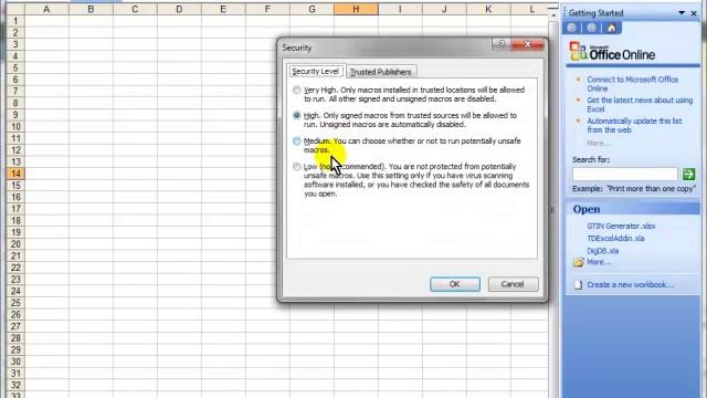Macro Security : Enable Macro in Excel 2003 смотреть онлайн