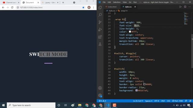 Light Dark Theme Toggle With HTML, CSS & JavaScript смотреть онлайн