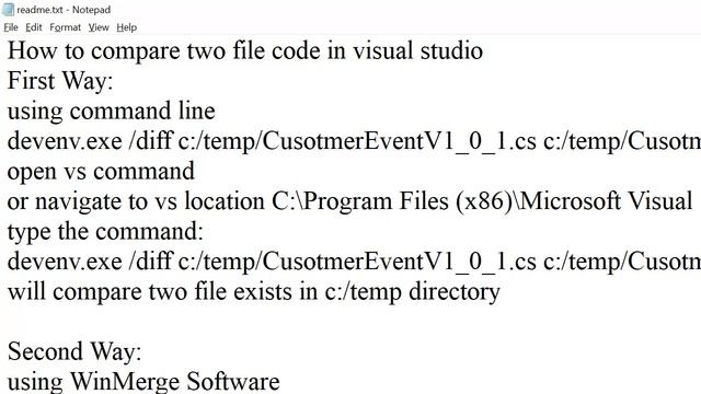 How to compare two files code in visual studio? смотреть онлайн