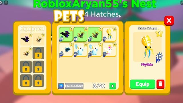 Golden Octopus Stats | Pet Swarm Simulator ( Roblox ) смотреть онлайн
