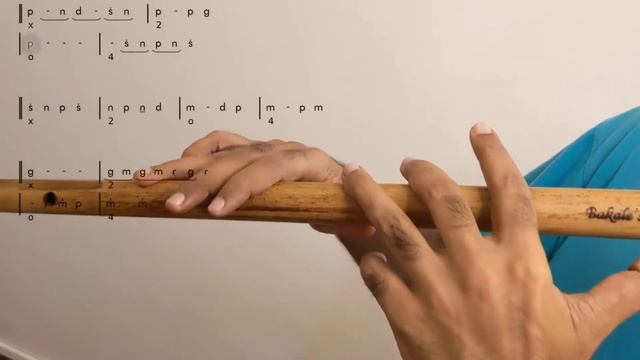 Piya Bawri flute notes, tutorial with harmonium notations смотреть онлайн