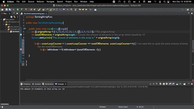 Sorting Arrays in Java - Tutorial using Selection / Insertion Sort смотреть онлайн