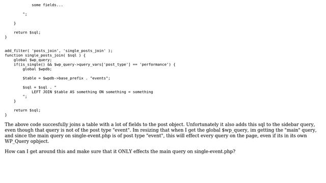 Wordpress: How to filter sql only for a specific post type? смотреть онлайн