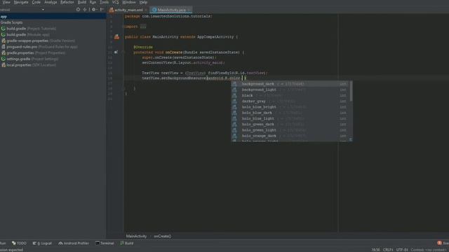 how to set a color resource from the android directory using java смотреть онлайн