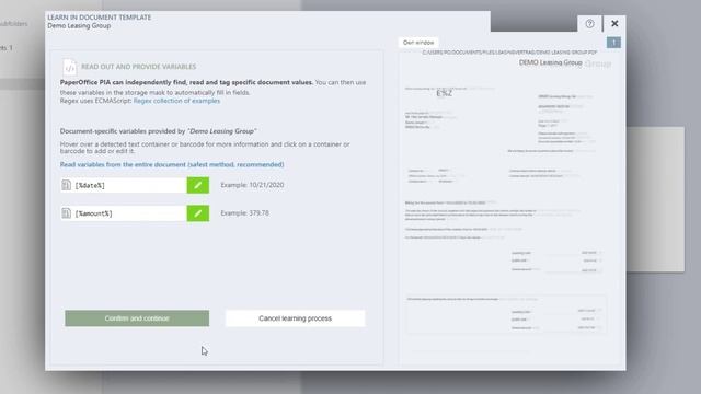 Automated document storage Part 2 / Define, read out document values / Variable aquisition смотреть онлайн