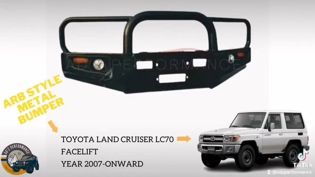 ARB Style Metal Bumper Bull Bar Toyota Land Cruiser RKR 3 Door 5 Door FJ70 J70 LC70 Facelift