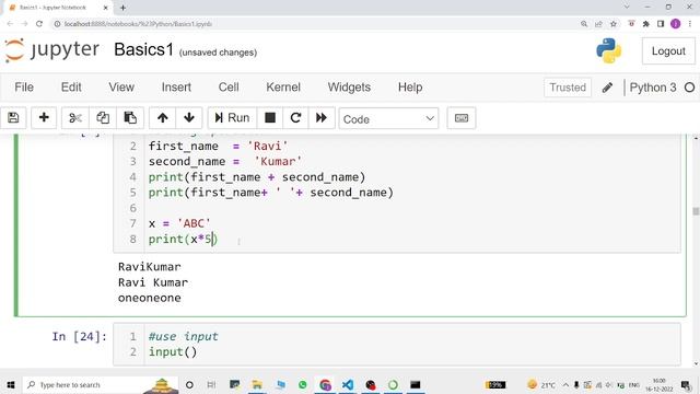 String Operation and Input in Python in Hindi смотреть онлайн