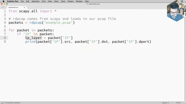 Live coding: parsing a pcap file and filtering using a whitelist (part 1) смотреть онлайн