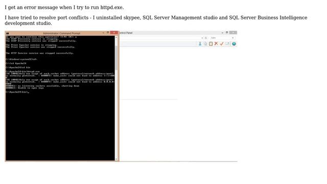 Apache installation errors "only one usage of each socket address ＜protocol/network address/port " смотреть онлайн