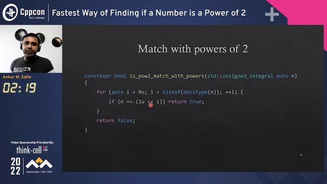Lightning Talk_ Finding Whether a Number is a Power of 2 - Ankur Satle - CppCon 2022 смотреть онлайн