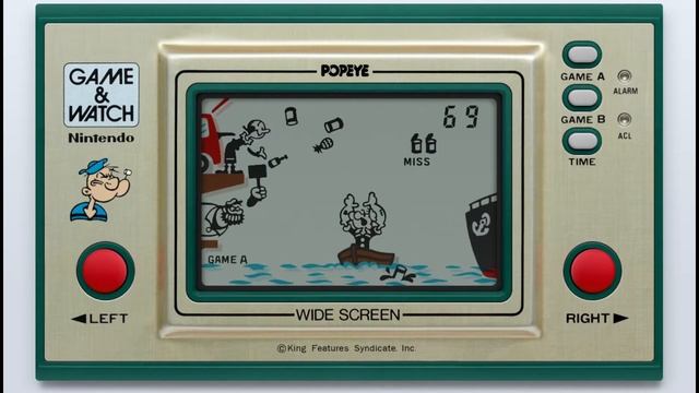 Game & Watch: Popeye (Wide Screen) [Handheld Longplay] (1981) Nintendo