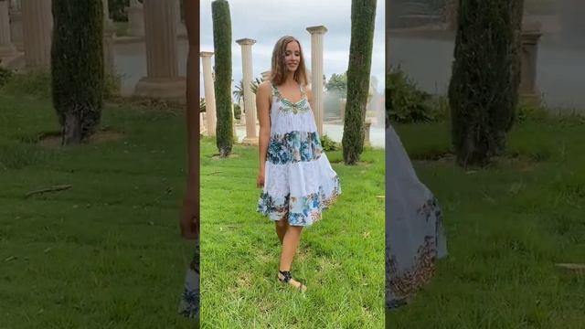 Легкий хлопковый сарафан с ажурными вставками 22A 430C AnastaSea коллекция Fresh Cotton 2022 смотреть онлайн