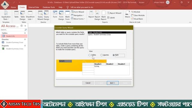 ? MS Access Database A to Z in Bangla | Part 37 | Crosstab Query | MS Access Crosstab Query Bangla смотреть онлайн