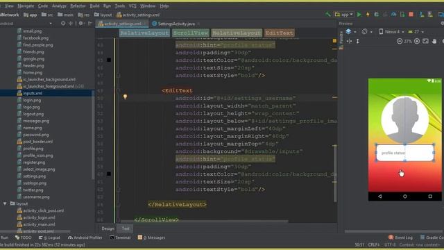 Android Studio Social Network App - Firebase Android Tutorial 31 - Design Account Setting Activity смотреть онлайн