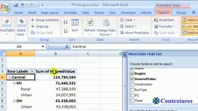 Excel 2007 Pivot Table Layout смотреть онлайн