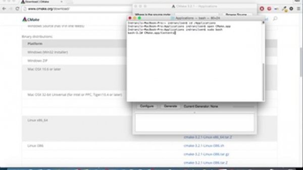Installing CMake Command Line Tool on a Mac