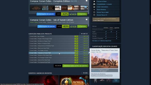 PROMOÇÃO DE JOGOS NA STEAM COM DESTAQUE PARA CONAN EXILES смотреть онлайн