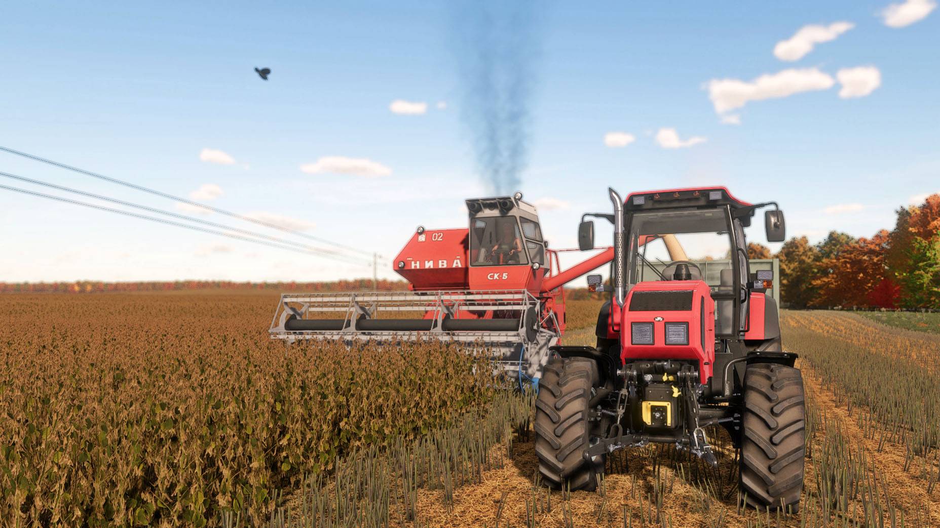 Farming Simulator 22 / Кошмак / Уборка сои НИВЫ СК-5М-1, Claas Dominator 218 Mega, ЗИЛ, МТЗ-1523 смотреть онлайн