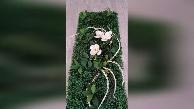 Картина из искусственных цветов и растений! размер 40*120 см. смотреть онлайн