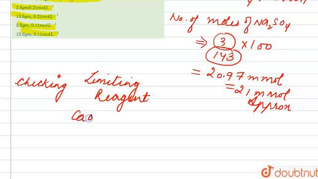 A mixture of 200 mmol of Ca(OH)_2 and3gof sodium sulphate was dissolved in water and the volume... смотреть онлайн