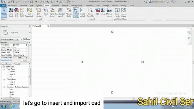 Autocad file Import in Revit software.open DWG file in Revit. смотреть онлайн