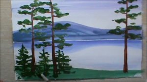 мастер-класс: Простой этюд гуашью "Уральский пейзаж"