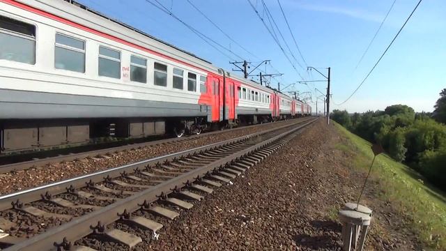 Ж/Д Курская-Рижская направление электропоезд ЭД2Т-0018 смотреть онлайн