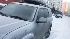 Запуск тойота секвойа(Toyota sequoia) в мороз -34 градуса.