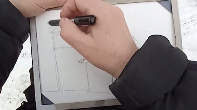 Городская зарисовка карандашом на пленэре 16.02.2023 UrbanSketching Pencil And Digital Color Edit