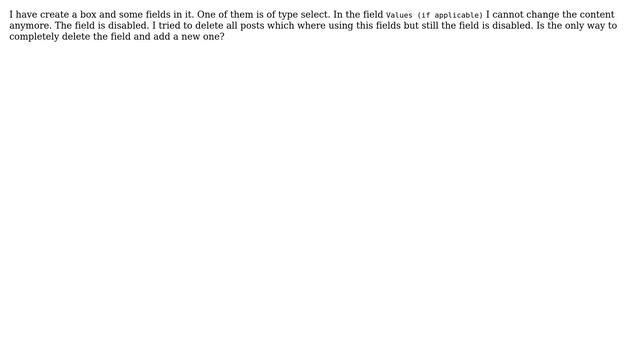 Wordpress: More Fields: Input "Values (if applicable)" is disabled смотреть онлайн
