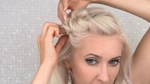 Easy prom/wedding updo hairstyle for medium long hair tutorial смотреть онлайн