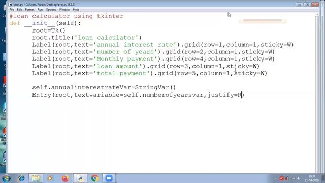 Loan Amount Calculator App using Python Tkinter - part 1 | GUI Programming with Python | Uplatz смотреть онлайн