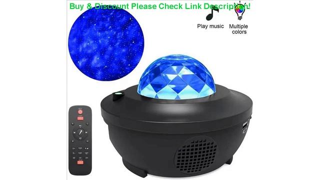 Led Music Star Sky Projector Lamp Wireless Sound Control Laser Night Light Starry Water Pattern Fl смотреть онлайн