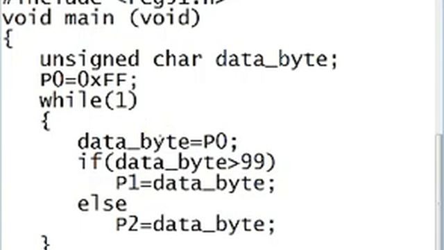 read a byte of data from P0. If it is greater than 99,send it to P1; otherwise send it to P2 смотреть онлайн
