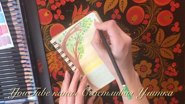 РИСУНОК ЗАКАТ ЦВЕТНЫМИ КАРАНДАШАМИ ДЛЯ ДЕТЕЙ смотреть онлайн