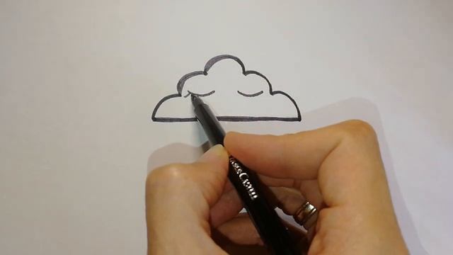 How to draw a cute cloud | Simple | Как рисовать милое облачко смотреть онлайн