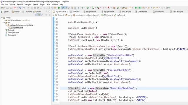 Java Swing event handling смотреть онлайн